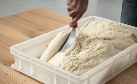 For soft and sticky dough